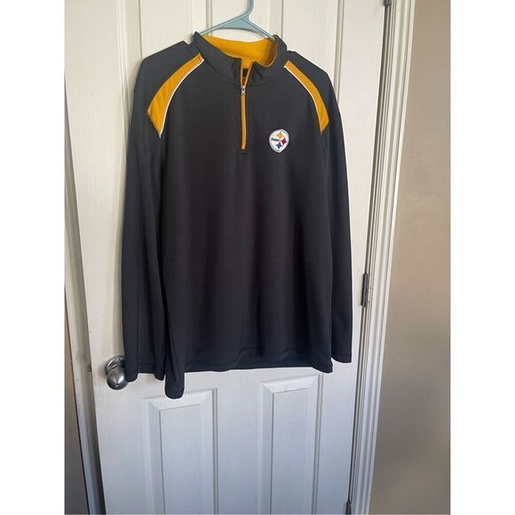 NFL Team Apparel Mens Black Long Sleeve Pittsburgh Steelers Sweatshirt XL - Picture 9 of 10